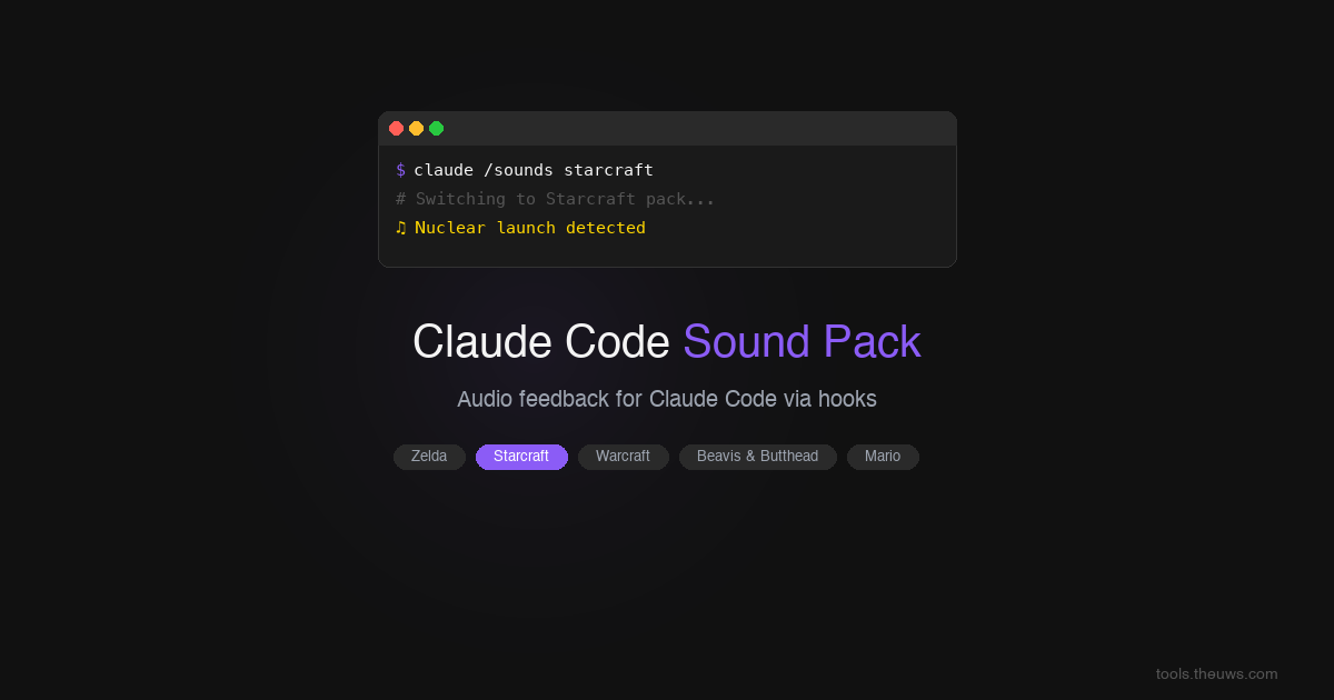 Claude Code App. Voice Wave Claude Code Sound Pack - tools.theuws.com
