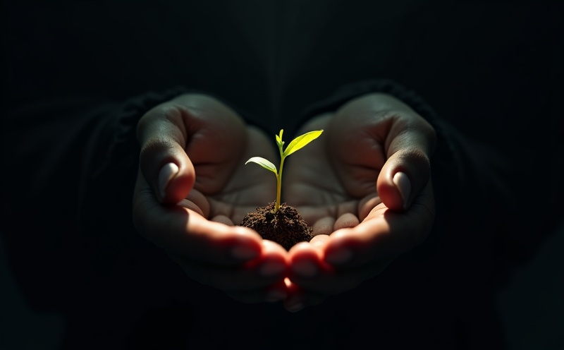 Open handen met kiemend zaadje